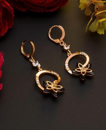 Picture of Statuesque Rose Gold Black Earrings