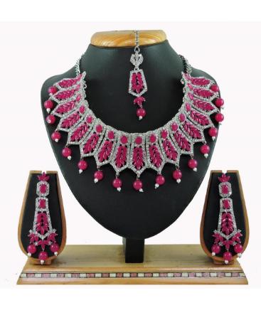 Picture of Admirable Rani Pink Necklace Set