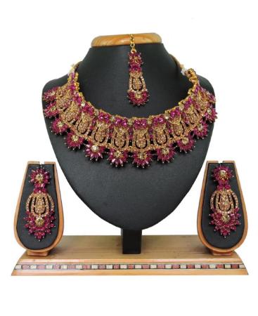 Picture of Marvelous Rani Pink Necklace Set