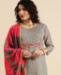 Picture of Exquisite Grey Straight Cut Salwar Kameez