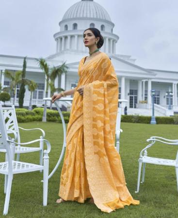 Picture of Bewitching Yellow Casual Saree