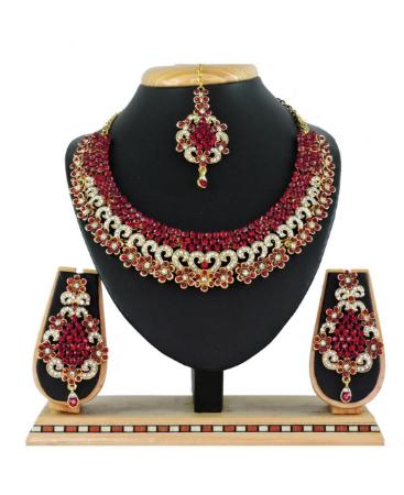 Picture of Radiant Maroon Necklace Set