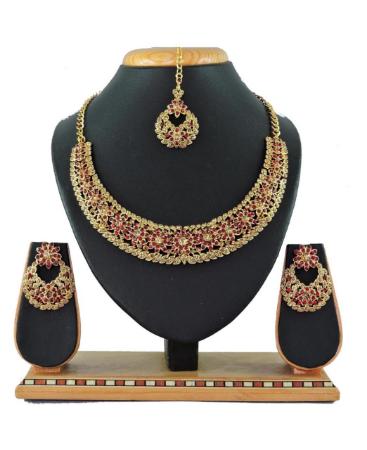 Picture of Amazing Maroon Necklace Set