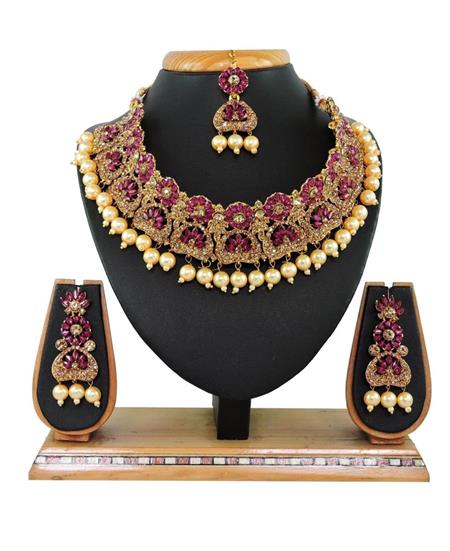 Picture of Shapely Rani Pink Necklace Set