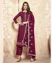 Picture of Delightful Maroon Straight Cut Salwar Kameez