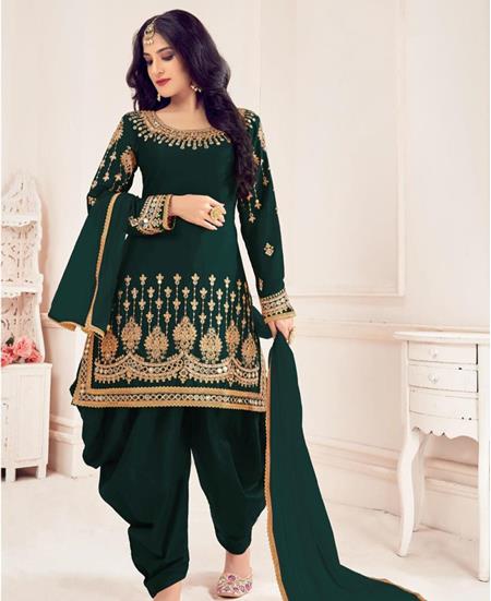 Picture of Beauteous Green Patiala Salwar Kameez