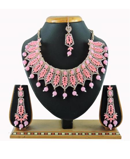 Picture of Sightly Rose Pink Necklace Set