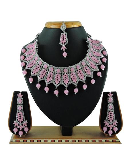 Picture of Beauteous Light Pink Necklace Set