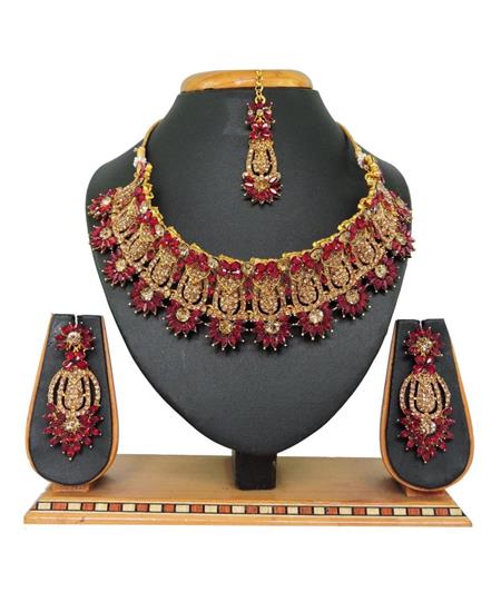 Picture of Elegant Maroon Necklace Set