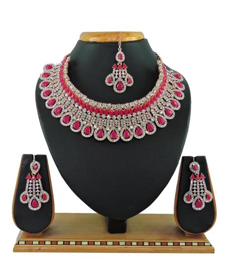 Picture of Well Formed Rani Pink Necklace Set