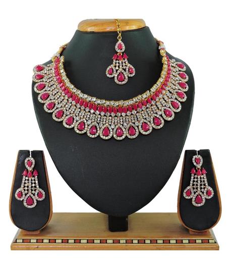 Picture of Graceful Rani Pink Necklace Set