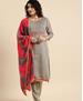 Picture of Exquisite Grey Straight Cut Salwar Kameez