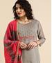 Picture of Exquisite Grey Straight Cut Salwar Kameez