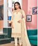 Picture of Beautiful White Straight Cut Salwar Kameez