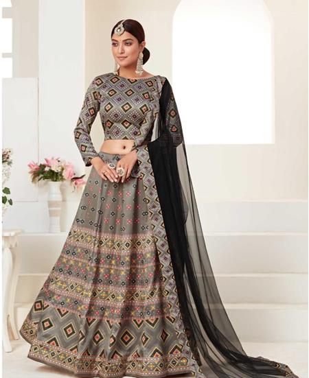 Picture of Superb Hailstorm Grey Lehenga Choli