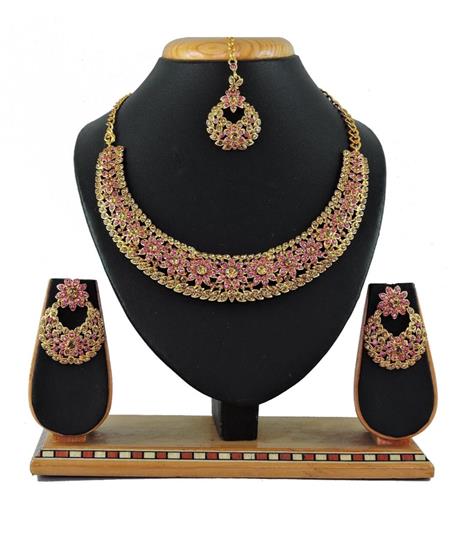 Picture of Alluring Pink Necklace Set