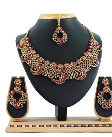 Picture of Admirable Maroon Necklace Set