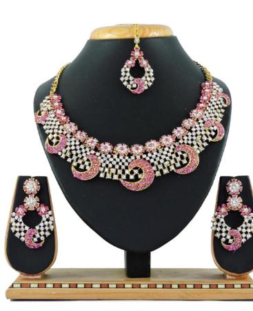 Picture of Exquisite Pink Necklace Set