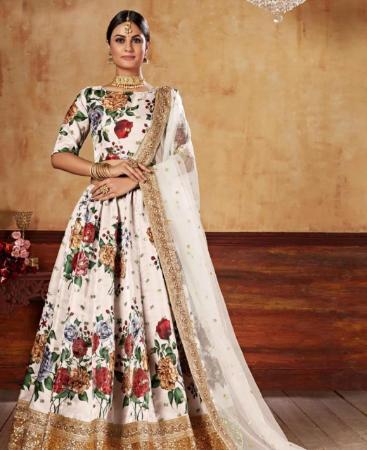 Picture of Superb White Lehenga Choli