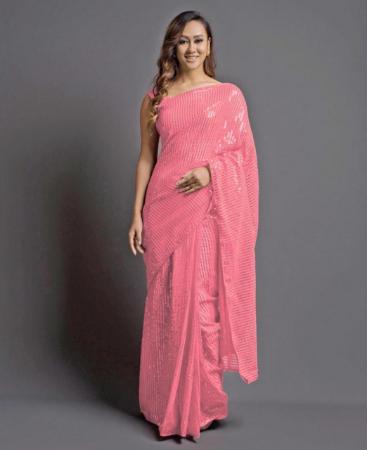 Picture of Bewitching Pink Casual Saree