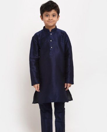 Picture of Amazing Navy Blue Kids Kurta Pyjama