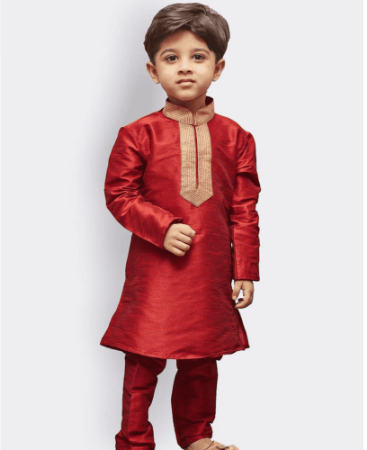 Picture of Admirable Red Kids Kurta Pyjama