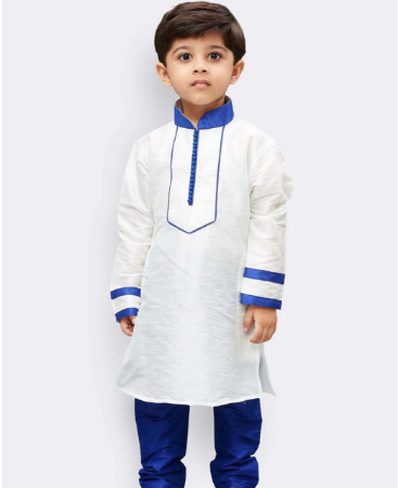 Picture of Grand White Kids Kurta Pyjama