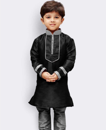 Picture of Ideal Black Kids Kurta Pyjama