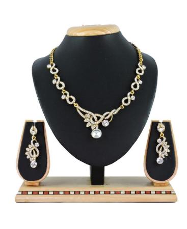 Picture of Well Formed Gold & White Necklace Set