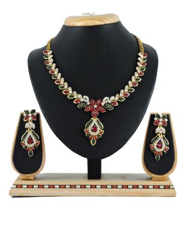 Picture of Ideal Maroon & Green Necklace Set