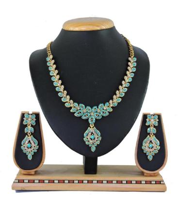 Picture of Pretty Firozi Necklace Set