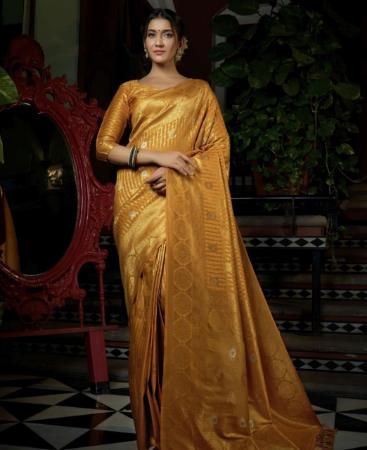 Picture of Fine Mustard Silk Saree