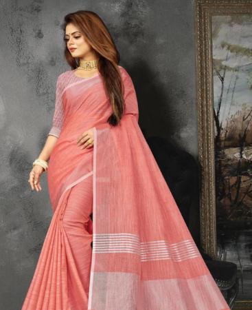 Picture of Shapely Peach Casual Saree