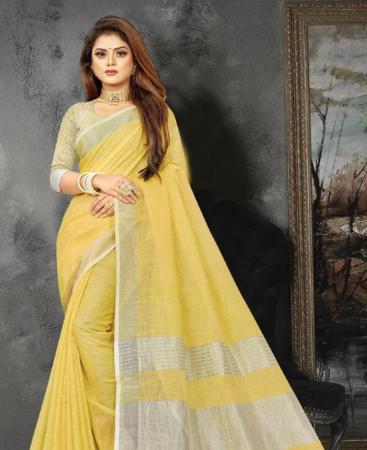 Picture of Pretty Yellow Casual Saree