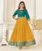 Picture of Marvelous Teal & Yellow Readymade Gown