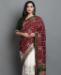 Picture of Fine Maroon+white Silk Saree