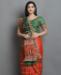 Picture of Fine Green+orange Silk Saree