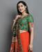 Picture of Fine Green+orange Silk Saree