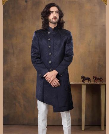 Picture of Comely Navy Blue Indo Western