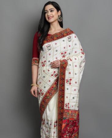 Picture of Sightly White Casual Saree