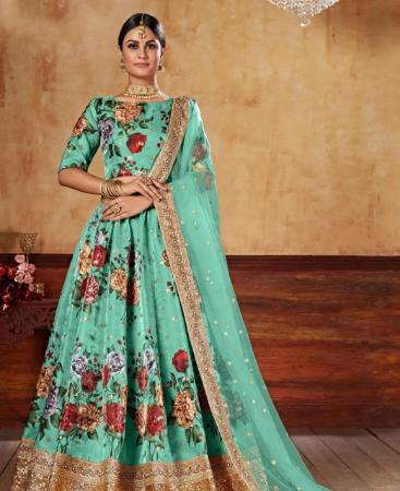 Picture of Ideal Sea Green Lehenga Choli