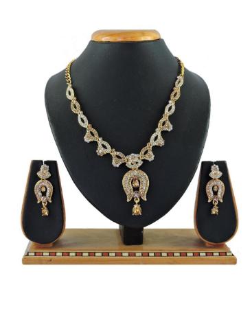 Picture of Well Formed Gold & White Necklace Set