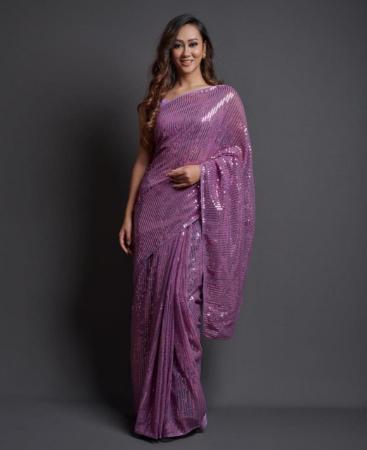 Picture of Magnificent Purple Casual Saree