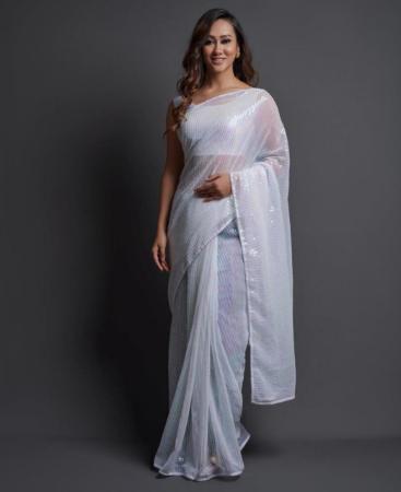 Picture of Good Looking White Casual Saree