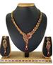 Picture of Charming Maroon & Gold Necklace Set