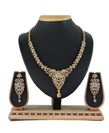 Picture of Splendid Gold & White Necklace Set