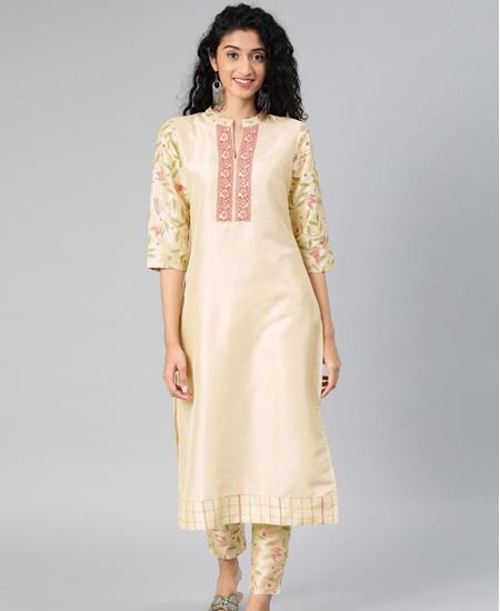 Picture of Well Formed Cream Kurtis & Tunic