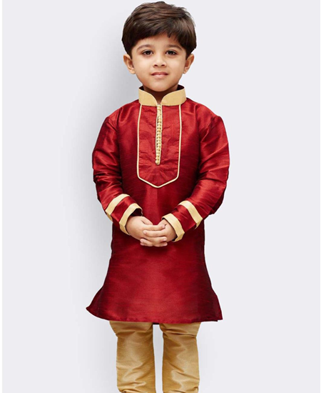 Picture of Gorgeous Red Kids Kurta Pyjama