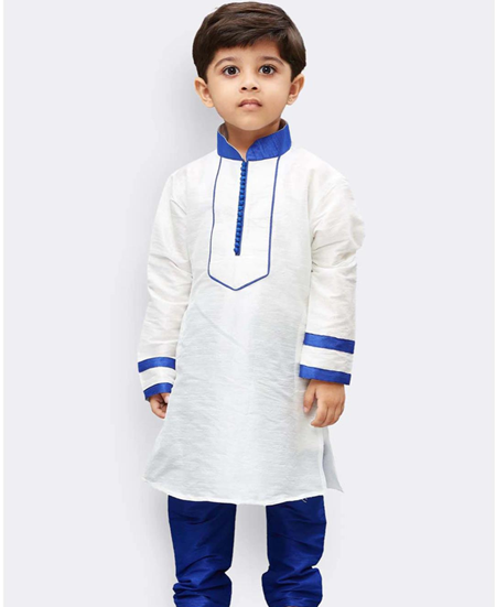 Picture of Grand White Kids Kurta Pyjama