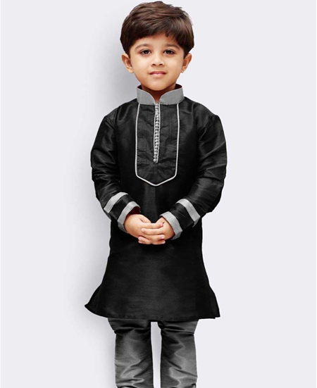 Picture of Ideal Black Kids Kurta Pyjama